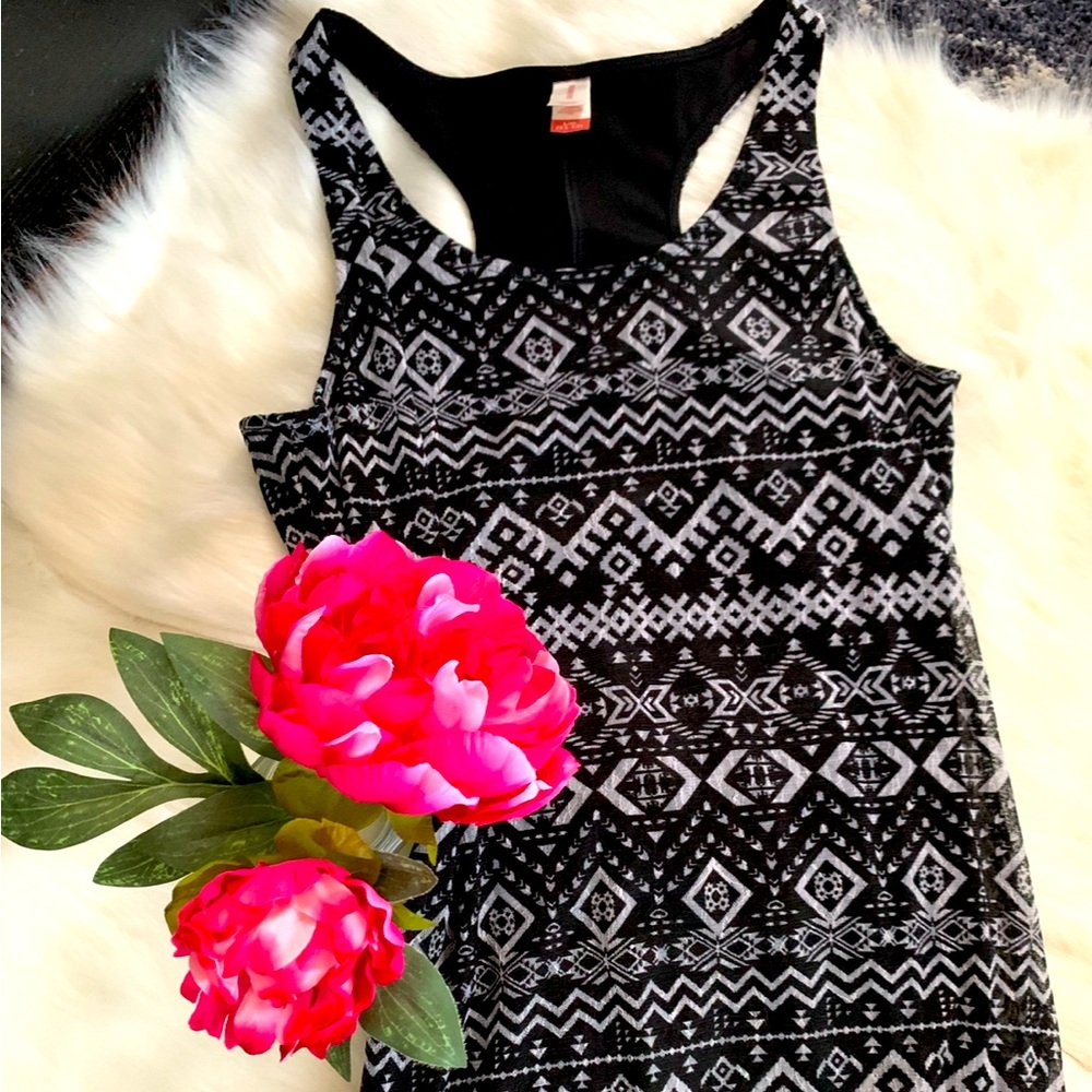 Long Maxi Dress Racerback Printed NWOT Size L